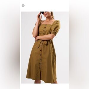 NWT Amour Vert Square Neck Dress size M in Elm